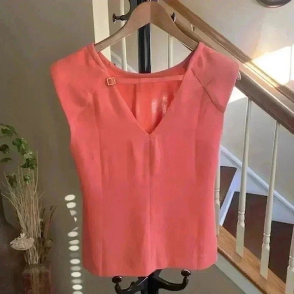 Vivienne Tam Sleeveless Peach Color V-Neck Blouse Size S - Picture 1 of 9